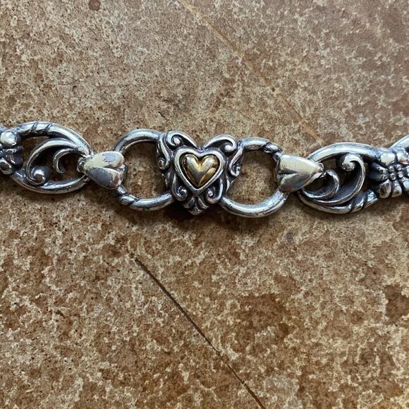 Brighton vintage silver and gold heart‎ link chain belt - Picture 4 of 5